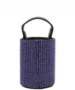 Bold Rhinestone Pave Bucket Shape Bag 6620 ROYAL BLUE/
